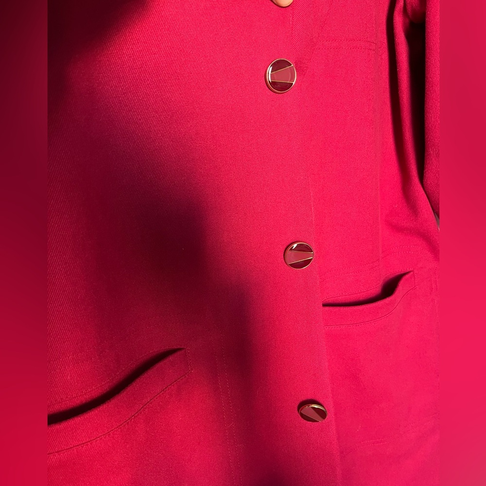 Fashion Brand Company by Penelope Gazin Bold Dark Pink Wool Coat - Picture 4 of 9